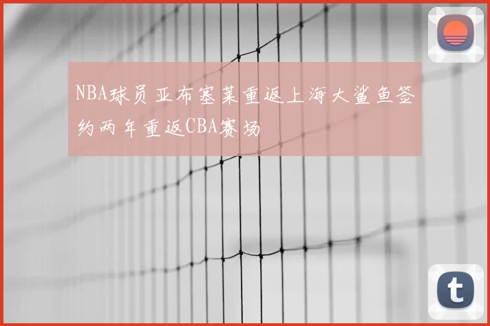 NBA球员亚布塞莱重返上海大鲨鱼签约两年重返CBA赛场