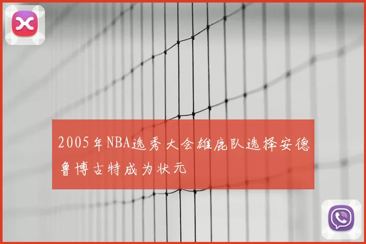 2005年NBA选秀大会雄鹿队选择安德鲁博古特成为状元