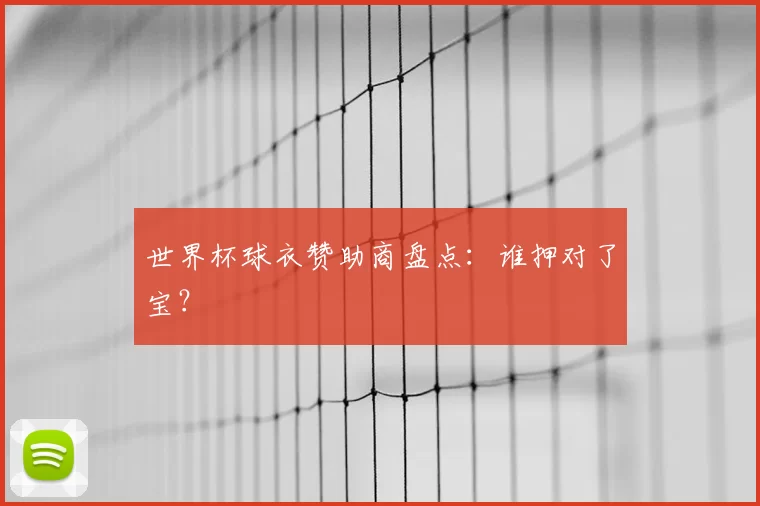世界杯球衣赞助商盘点:谁押对了宝?